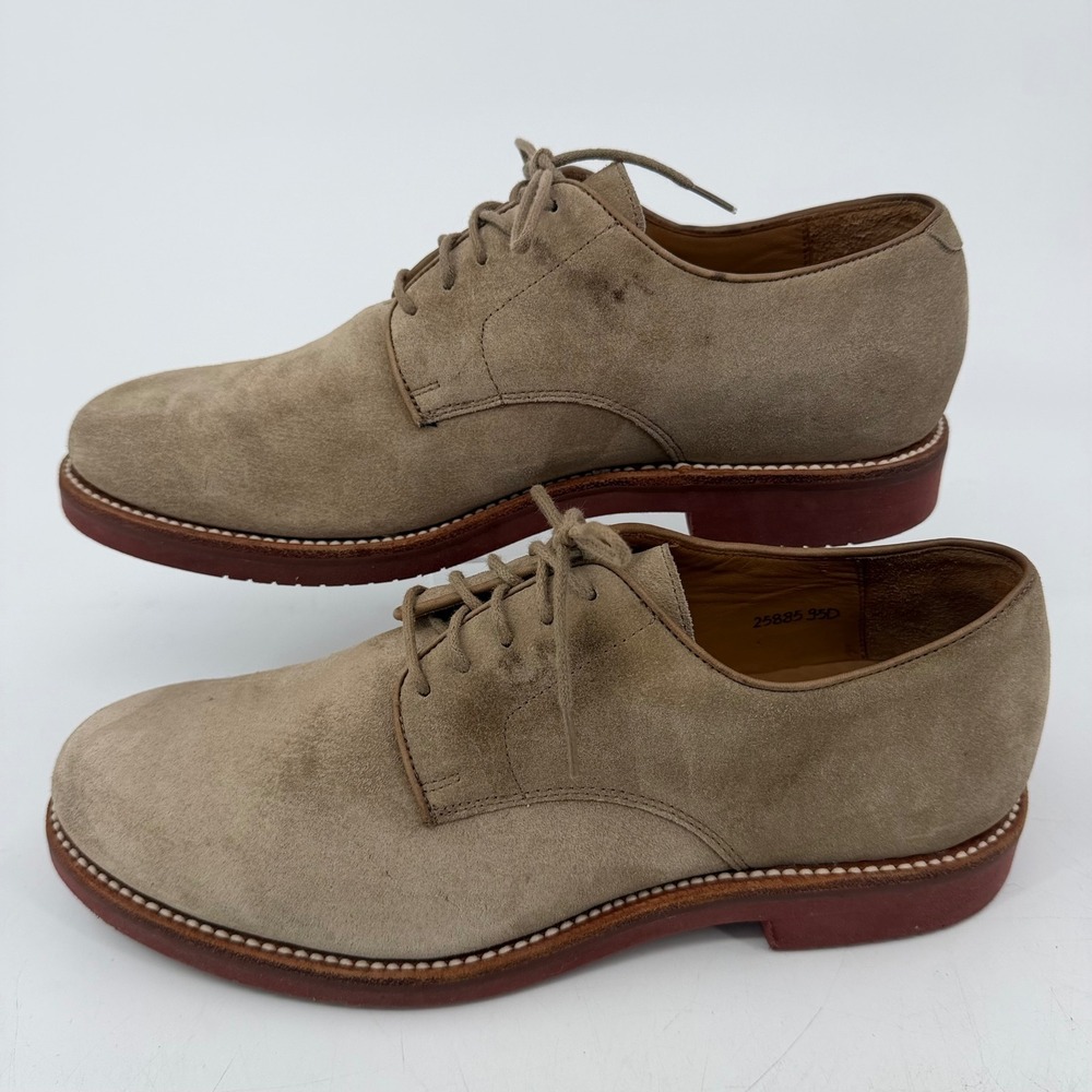 Brooks Brothers Mens Tan Suede Red Brick Sole Buck Oxford Shoes 25885 9.5 D